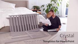  Presentation with self - Presentation theme having confused-father-to-be-looking background and a light gray colored foreground