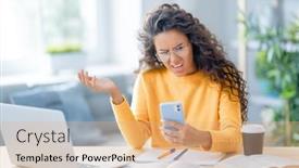  Presentation with podcast - Cool new theme with confused-frustrated-young-businesswoman-studying backdrop and a coral colored foreground