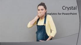  Presentation with pregnant - Presentation enhanced with confused human - picture of pregnant woman background and a light gray colored foreground