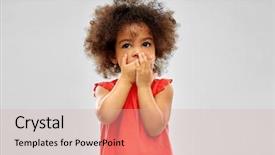  Presentation with african american girl power business - Slide deck enhanced with confused little african american girl background and a soft green colored foreground