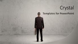  Presentation with homeless person poverty issue concept - Slides having confused sales person having background and a light gray colored foreground