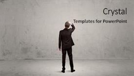  Presentation with sales - PPT layouts with confused sales person having background and a light gray colored foreground