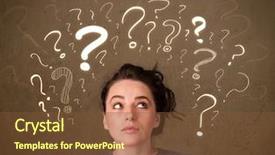  Presentation with swot analysis question mark word - Amazing slide deck having teenage girl with question mark backdrop and a tawny brown colored foreground