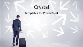  Presentation with solar pannel back ground - Presentation theme consisting of confusion free - businessman with back walking away background and a  colored foreground