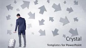  Presentation with walking - Cool new presentation theme with confusion free - businessman with back walking away backdrop and a  colored foreground