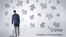  Presentation with welcome back 2020 - Slides enhanced with confusion free - businessman with back walking away background and a  colored foreground