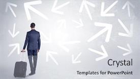  Presentation with walking - Presentation enhanced with confusion free - businessman with back walking away background and a  colored foreground