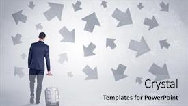  Presentation with battery back start - Cool new slide deck with confusion free - businessman with back walking away backdrop and a  colored foreground
