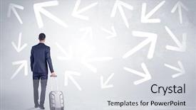  Presentation with walking - PPT layouts featuring confusion free - businessman with back walking away background and a light gray colored foreground