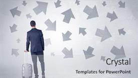  Presentation with walking - PPT layouts with confusion free - businessman with back walking away background and a light gray colored foreground