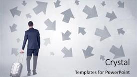  Presentation with battery back start - Amazing PPT layouts having confusion free - businessman with back walking away backdrop and a  colored foreground