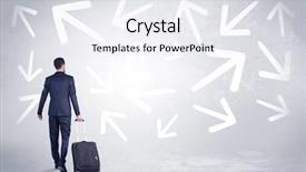  Presentation with walking - Slide set featuring confusion free - businessman with back walking away background and a  colored foreground