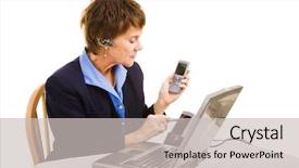  Presentation with multiple pearls - Amazing slides having confusion free - mature businesswoman using multiple technologies backdrop and a light gray colored foreground