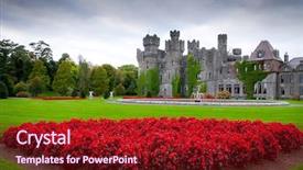  Presentation with cinco de mayo - Slide deck having cong - ashford castle and gardens background and a tawny brown colored foreground