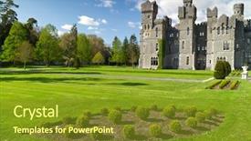  Presentation with abstract gardens - Cool new PPT layouts with cong - ashford castle and gardens backdrop and a gold colored foreground