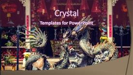  Presentation with dragon - PPT theme having cong - dragon fountain at the back background and a tawny brown colored foreground