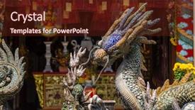  Presentation with dragon - Presentation design with cong - dragon fountain at the back background and a tawny brown colored foreground