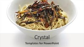  Presentation with chinese food - Beautiful theme featuring cong - scallion oil noodles chinese shanghai backdrop and a light gray colored foreground