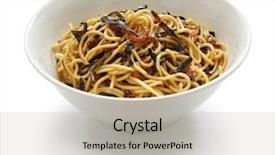  Presentation with chinese food - Slide deck featuring cong - scallion oil noodles chinese shanghai background and a light gray colored foreground