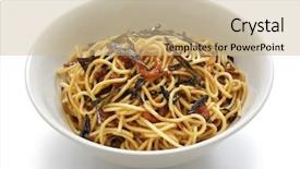  Presentation with shanghai - PPT layouts enhanced with cong - scallion oil noodles shanghai food background and a coral colored foreground