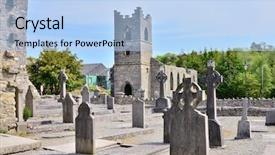  Presentation with ireland - Cool new slide set with cong abbey ireland backdrop and a light blue colored foreground