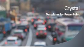  Presentation with traffic congestion - Slide deck with congested - blur view of traffic congestion background and a dark gray colored foreground
