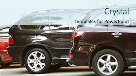  Presentation with cars - PPT theme enhanced with congested - cars on parking background and a sky blue colored foreground