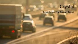  Presentation with traffic congestion - Cool new PPT theme with congested - heavy morning city traffic congestion backdrop and a coral colored foreground