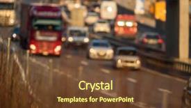  Presentation with traffic congestion - Theme having congested - heavy morning city traffic congestion background and a tawny brown colored foreground