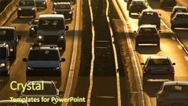  Presentation with traffic congestion - Audience pleasing presentation consisting of congested - heavy morning city traffic congestion backdrop and a tawny brown colored foreground