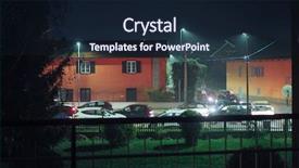  Presentation with traffic congestion - Theme with congested - heavy night traffic congestion background and a wine colored foreground