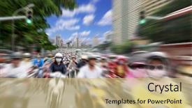  Presentation with zoom - Amazing presentation having congested - lots of motorcycles backdrop and a coral colored foreground