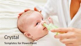  Presentation with nasal - Beautiful presentation design featuring congested - nose from an infant is backdrop and a lemonade colored foreground