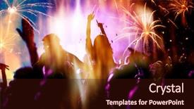  Presentation with celebrations - Amazing slide deck having congrat s - crowd watching fireworks - new backdrop and a wine colored foreground