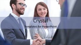  Presentation with congrats - PPT layouts having congrats - concept of partnership business handshake background and a light blue colored foreground