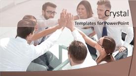  Presentation with giving - Beautiful PPT theme featuring congrats - successful business team giving each backdrop and a soft green colored foreground