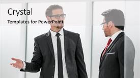  Presentation with promotion - Slide set with congratulating colleague with promotion background and a white colored foreground