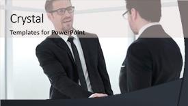  Presentation with promotion - Presentation featuring congratulating colleague with promotion background and a soft green colored foreground