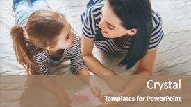  Presentation with happy mothers day - Slide deck having card congratulation - happy mother's day child daughter background and a coral colored foreground