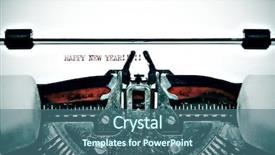  Presentation with congratulation - Slides with congratulation card - happy new year written background and a ocean colored foreground