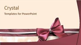 Presentation with satin - PPT layouts featuring congratulation card - satin ribbon bow on color background and a  colored foreground