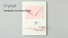  Presentation with postcard - Presentation theme consisting of congratulation-postcard-from-natural-branches background and a light gray colored foreground