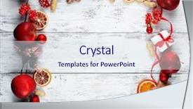  Presentation with cookies christmas - PPT theme consisting of congratulation red orange - christmas frame with apples cookies background and a sky blue colored foreground