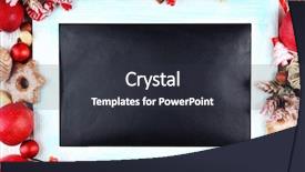  Presentation with christmas lights bulb decoration - Slide deck having congratulation red orange - christmas frame with apples cookies background and a dark gray colored foreground