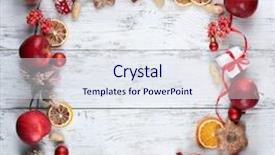  Presentation with holly christmas frame - Theme consisting of congratulation red orange - christmas frame with apples cookies background and a sky blue colored foreground