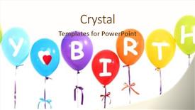  Presentation with pink and white balloons - Audience pleasing presentation consisting of congratulation red orange - colorful balloons isolated on white backdrop and a cream colored foreground