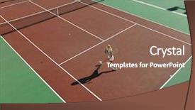  Presentation with congratulation - Presentation theme with congratulation red orange - happy young couple play tennis background and a violet colored foreground