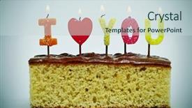  Presentation with candles - Theme consisting of congratulation red orange - letter-shaped candles of different colors background and a lemonade colored foreground