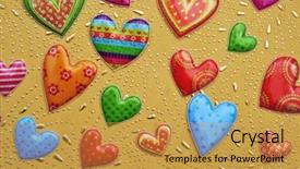  Presentation with congratulation - Beautiful PPT layouts featuring congratulation red orange - pile of different patterned hearts backdrop and a  colored foreground