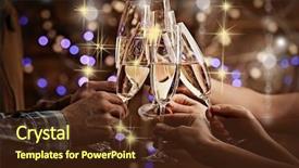  Presentation with congratulations - Beautiful presentation design featuring congratulations - clinking glasses of champagne backdrop and a tawny brown colored foreground